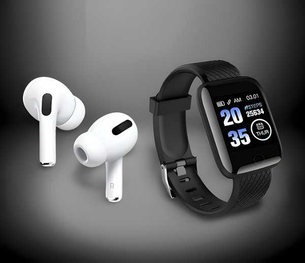 Bluetooth Wireless Earbuds & Smart Watch (Pack Of 2)Assorted Color Mayur61