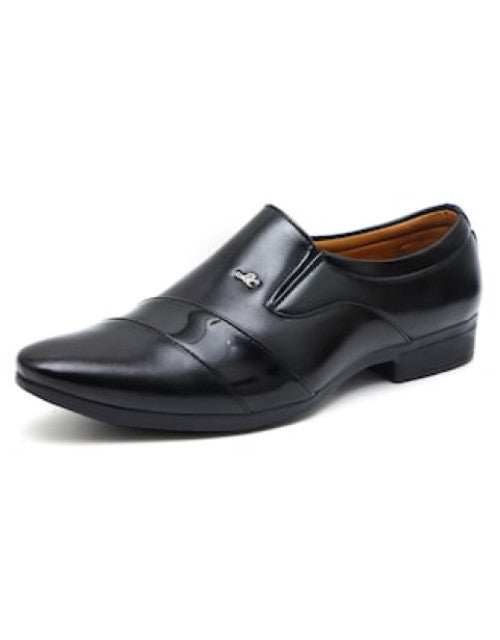 Solid black slip on shoes